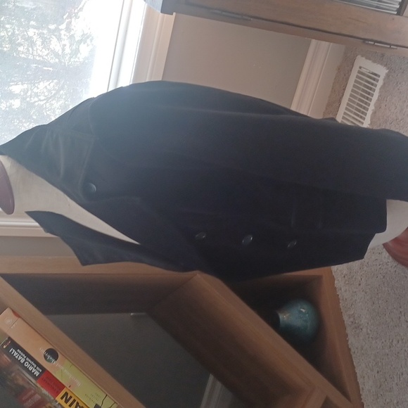 J Peterman black cotton cashmere riding jacket women's sz 10 - Picture 2 of 8